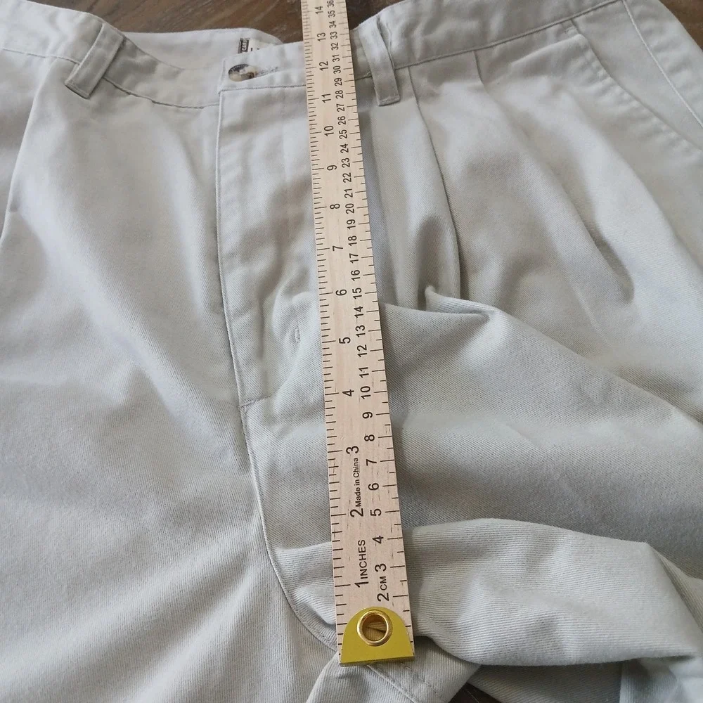Authentic Laundered Khakis Pants  Men Sz 38x32 Pleated Cuffed‎ Hems Office Wear